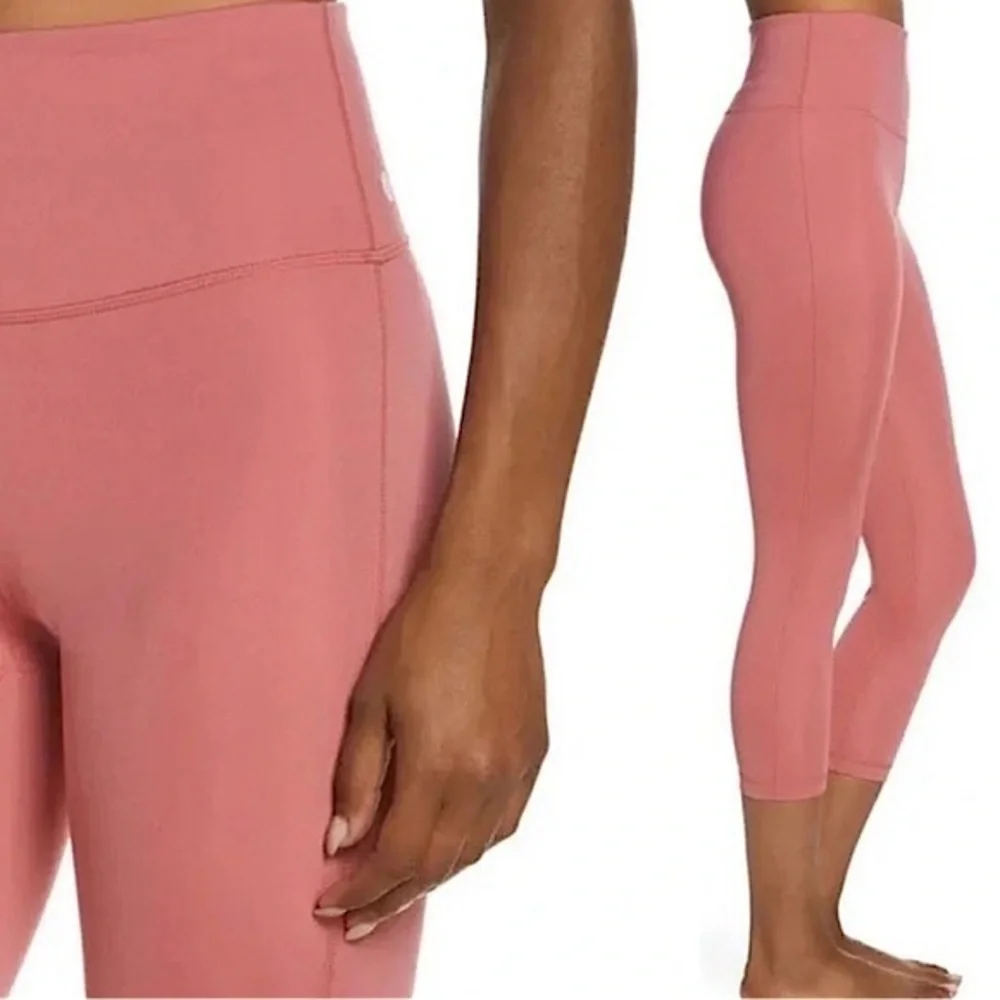 ZELLA Lite Crop Yoga Leggings athletic Pink Mauve Gym Size Large‎ - Picture 2 of 9